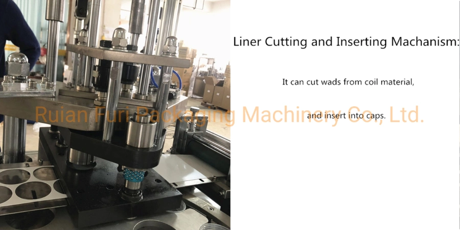 Automatic Plastic Cap Lid Bottle Cover Liner Cutting Punching and Inserting Machine for Coil Die Cutting